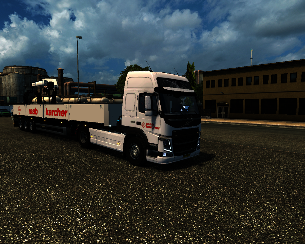 ets2 Volvo FM 4x2 + lege steentrailer Raab Karcher - prive skin ets2