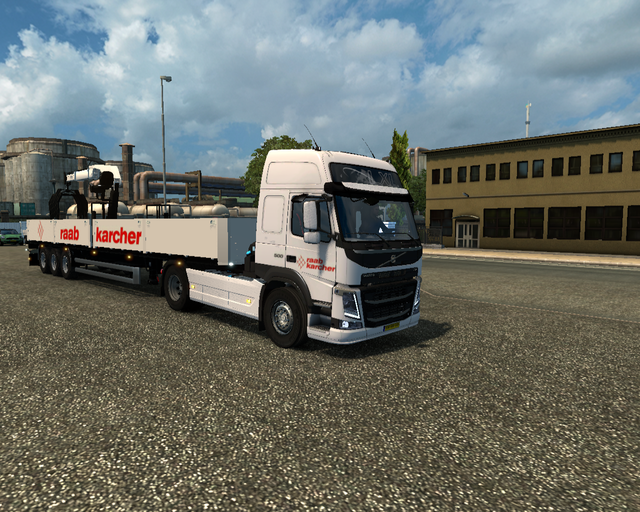 ets2 Volvo FM 4x2 + lege steentrailer Raab Karcher prive skin ets2