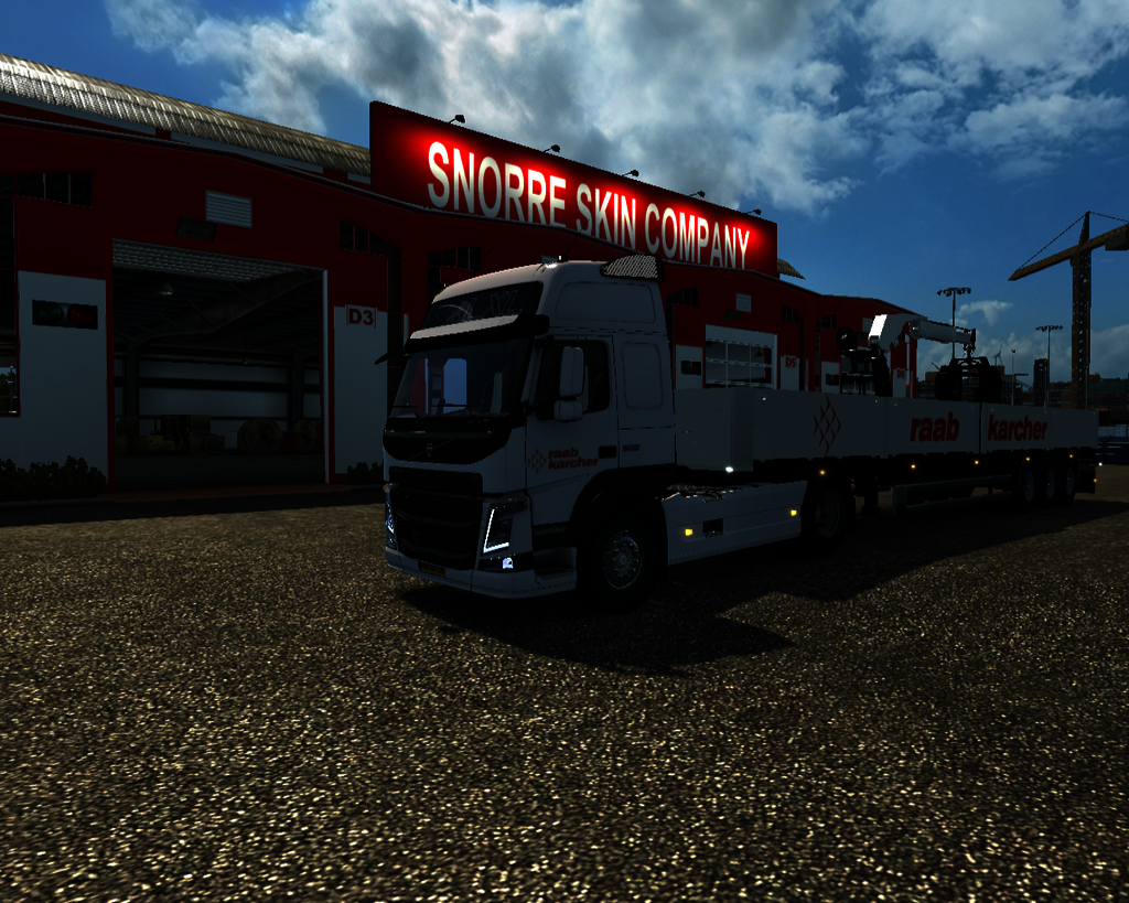 ets2 Volvo FM 4x2 + lege steentrailer Raab Karcher - prive skin ets2