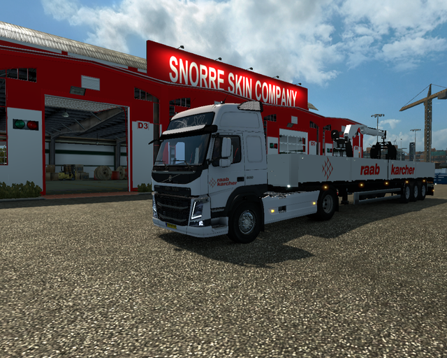 ets2 Volvo FM 4x2 + lege steentrailer Raab Karcher prive skin ets2