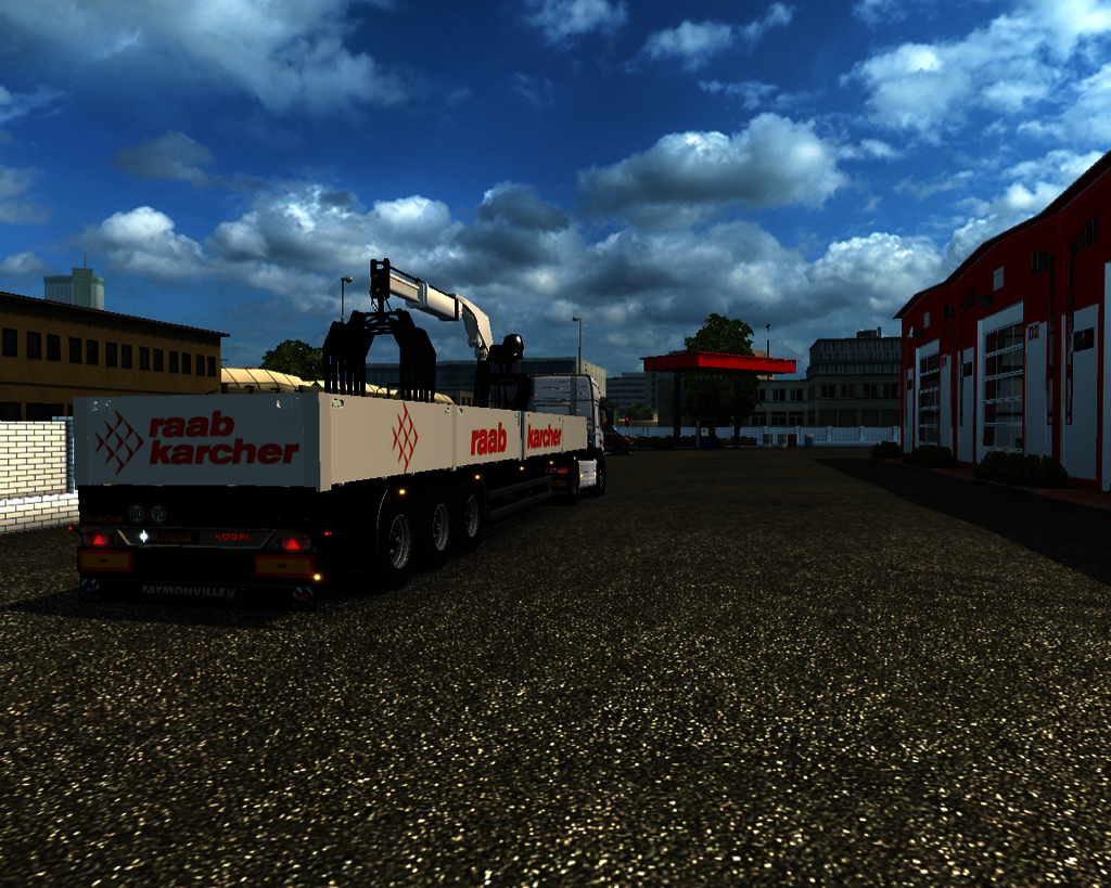 ets2 Volvo FM 4x2 + lege steentrailer Raab Karcher - prive skin ets2