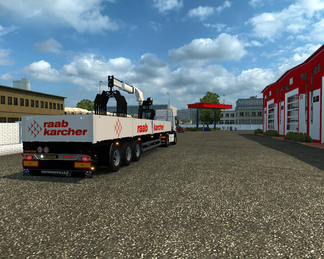 ets2 Volvo FM 4x2 + lege steentrailer Raab Karcher prive skin ets2