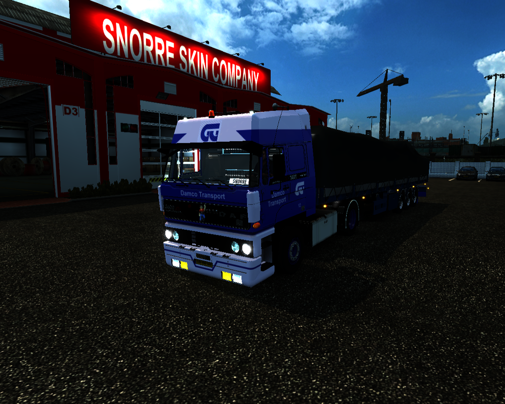 ets2 Daf 3600 Ati 4x2 + Brick trailer Damco Transp - prive skin ets2