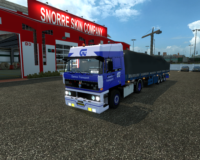 ets2 Daf 3600 Ati 4x2 + Brick trailer Damco Transp prive skin ets2