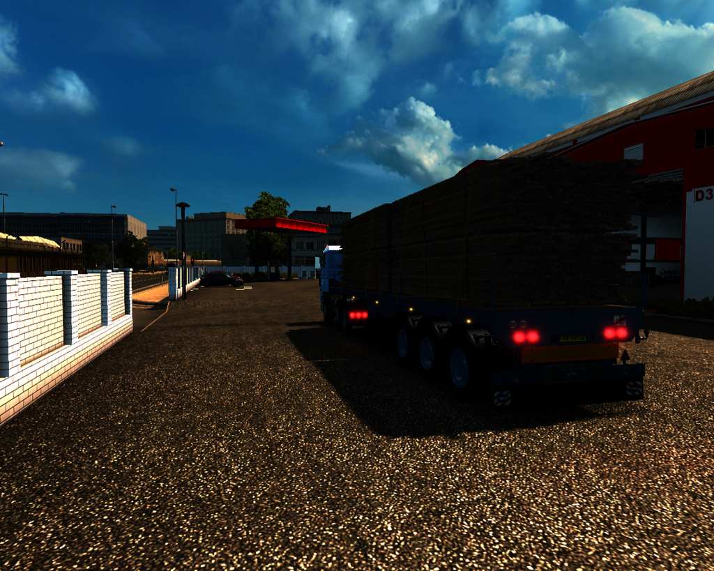 ets2 Daf 3300 6x2 + Flatbed trailer hout van der W - prive skin ets2