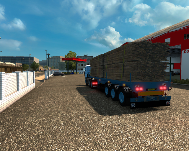 ets2 Daf 3300 6x2 + Flatbed trailer hout van der W prive skin ets2