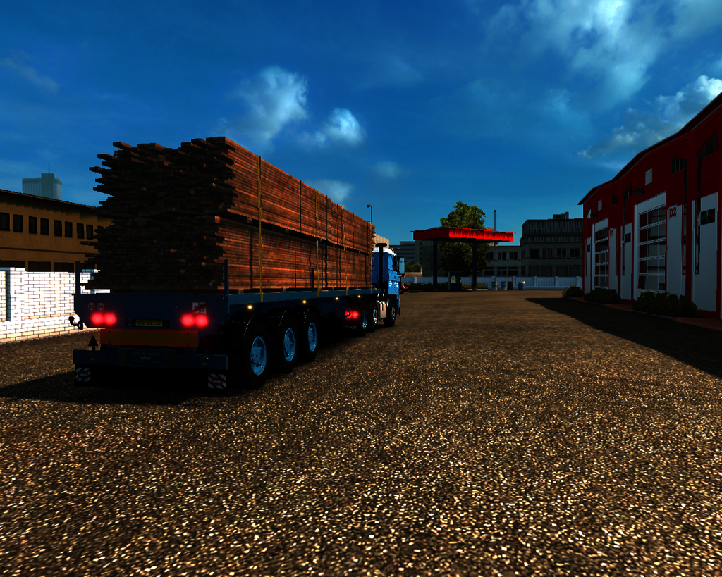 ets2 Daf 3300 6x2 + Flatbed trailer hout van der W - prive skin ets2