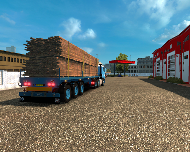 ets2 Daf 3300 6x2 + Flatbed trailer hout van der W prive skin ets2