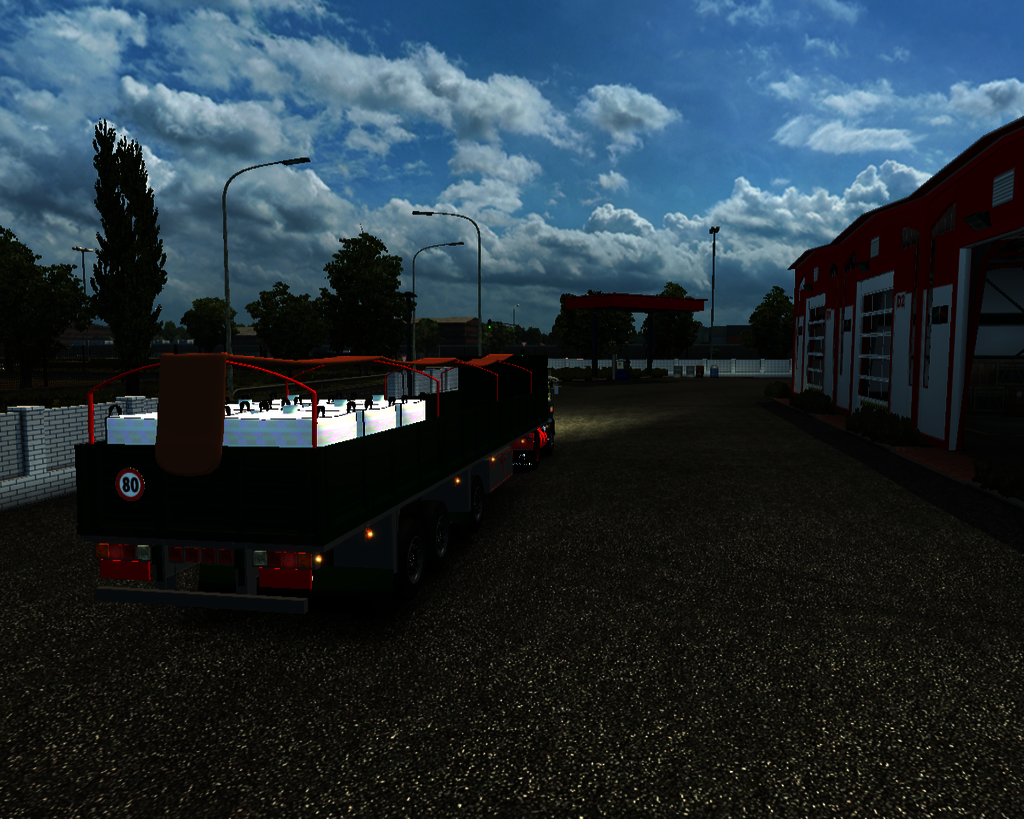 ets2 Scania LB76 (1963) 4x2 + 3 asser huiftrailer  - prive skin ets2