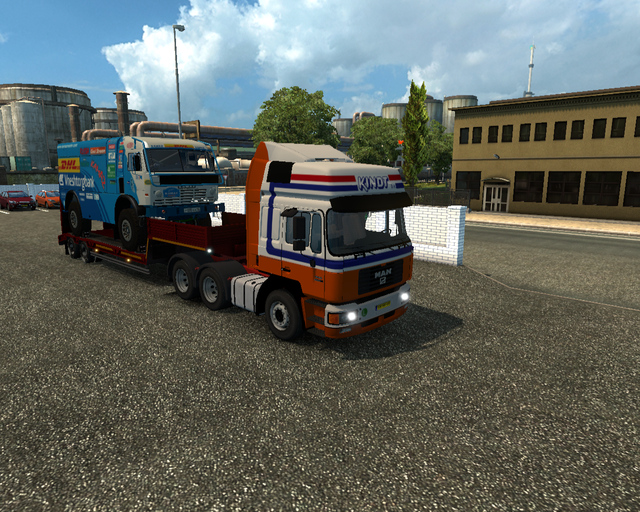 ets2 Man F2000 Commander Kindt + oprijtrailer + Ka prive skin ets2