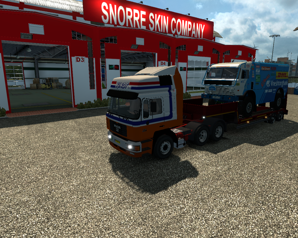 ets2 Man F2000 Commander Kindt + oprijtrailer + Ka - prive skin ets2