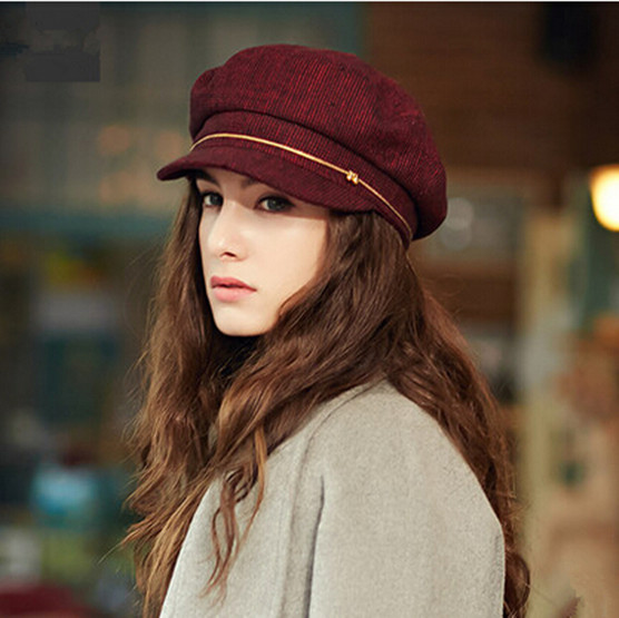 2015-fashion-beret-cap-girls-british-style14170 low neckline outfits So with 