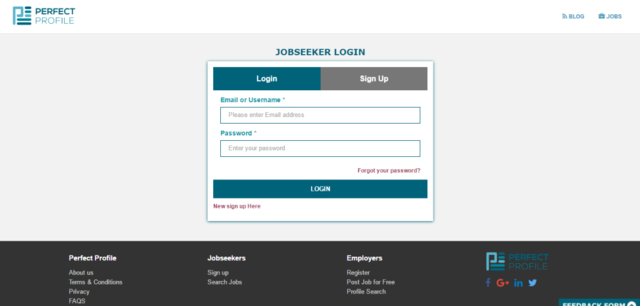 Jobseeker Login â€“ Perfectprofile.net Perfect profile