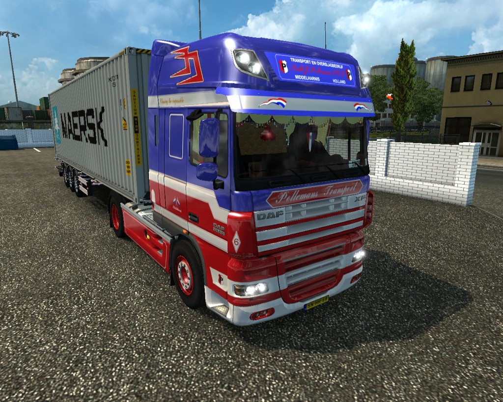ets2 Daf 105XF 4x2 + D-Tec containertrailer  Anth - prive skin ets2