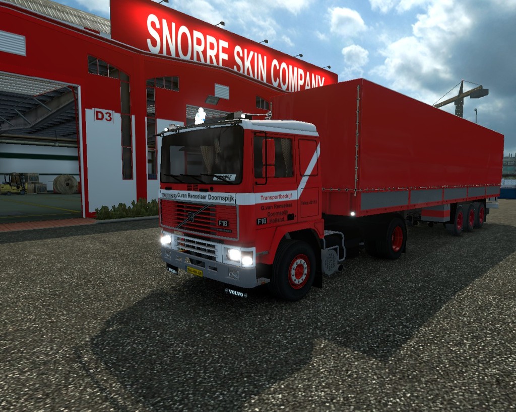ets2 Volvo F16 lowcab 4x2 + 3 achsplane G van Rens - prive skin ets2