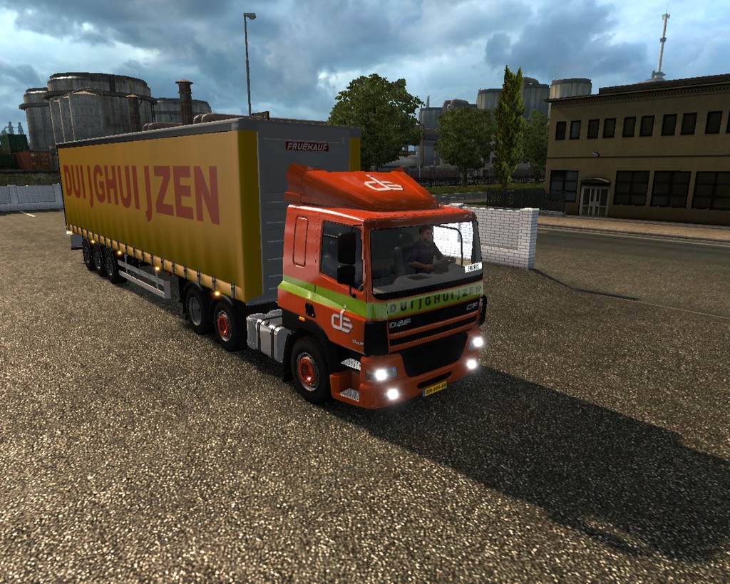 ets2 Daf 85 CF lowcab 6x2 + Fruehauf zeiltrailer w - prive skin ets2