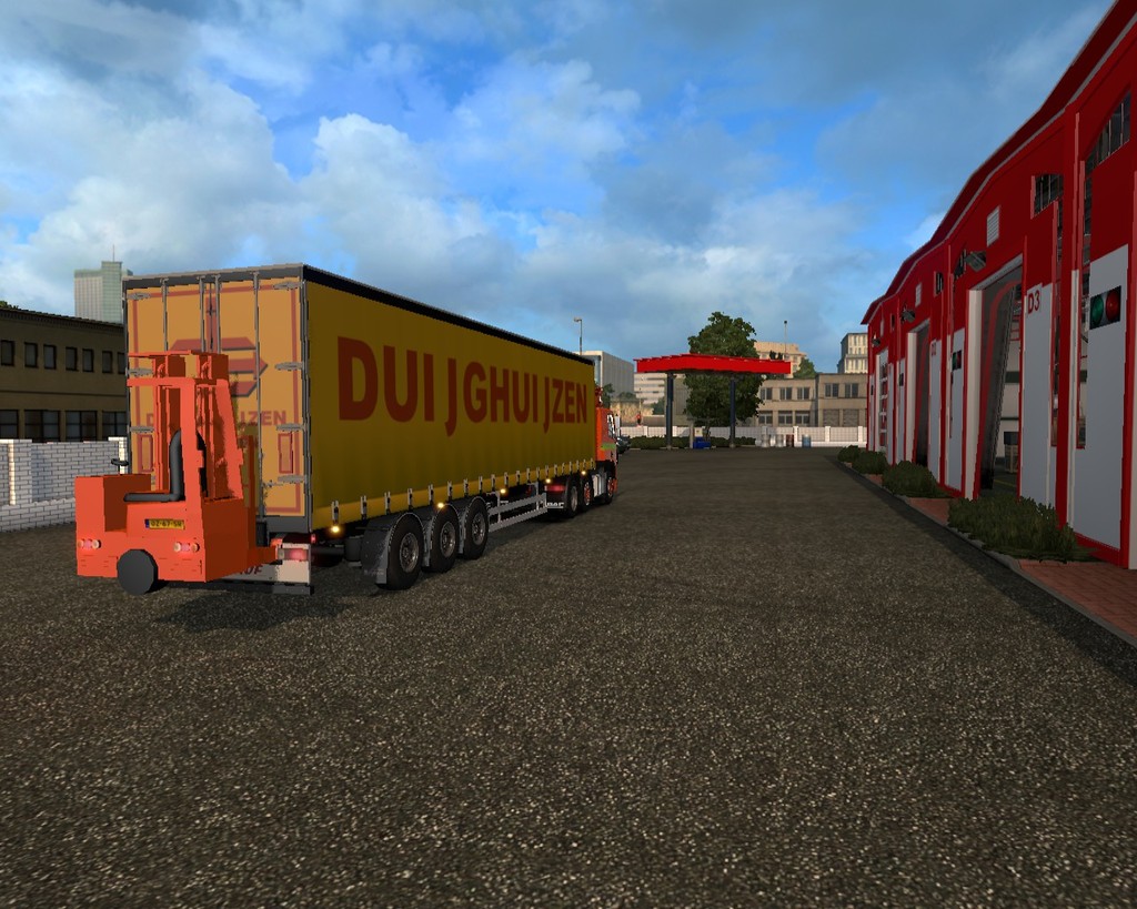 ets2 Daf 85 CF lowcab 6x2 + Fruehauf zeiltrailer w - prive skin ets2