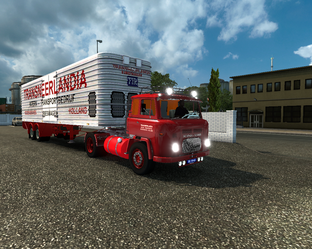 ets2 Scania LB76 4x2 + Daf Trailer Transneelandia  prive skin ets2