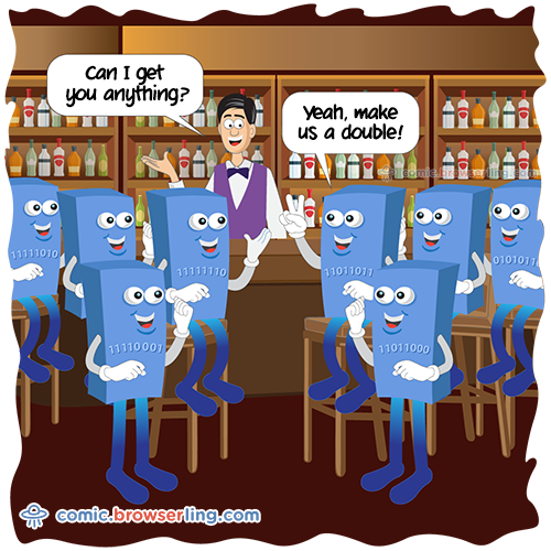 Eight Bytes Walk Into A Bar - Web Joke Tech Jokes