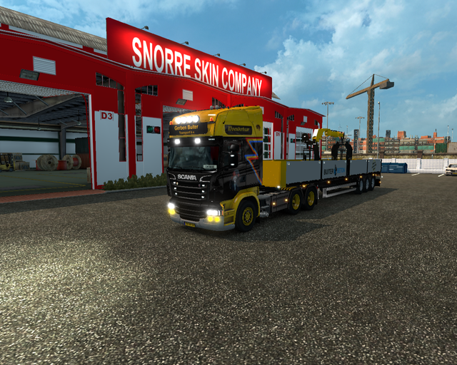 ets2 Scania R 6x4 + lege steentrailer Gerben Buite prive skin ets2