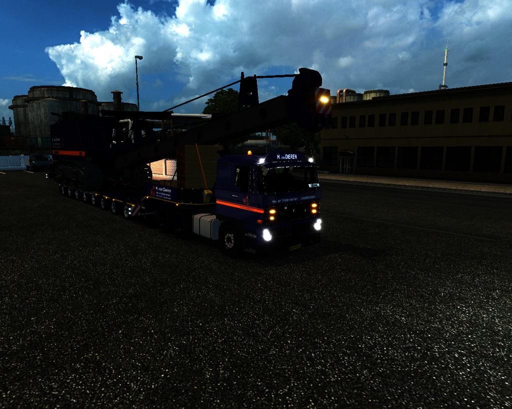 ets2 Daf 2800 6x4 + Trailer met Heikraan H van Die - prive skin ets2