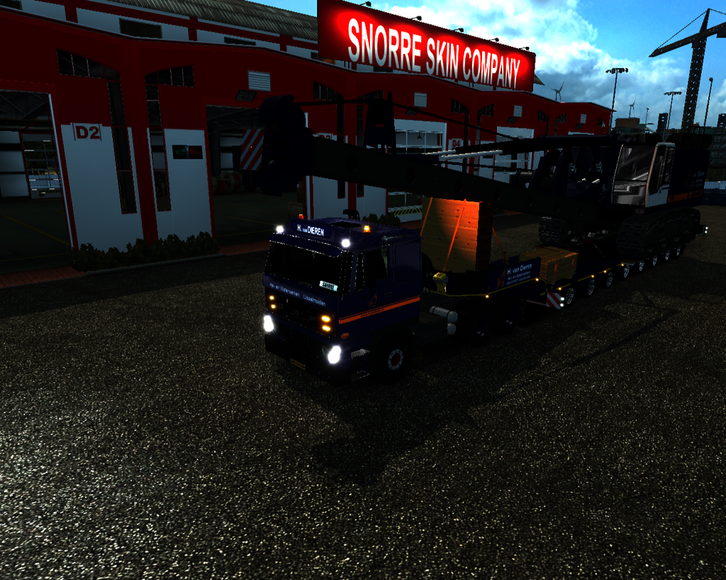 ets2 Daf 2800 6x4 + Trailer met Heikraan H van Die - prive skin ets2