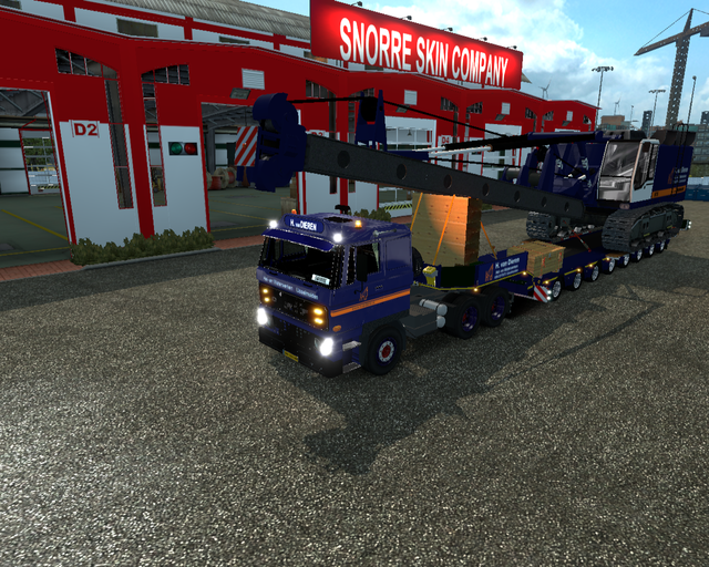 ets2 Daf 2800 6x4 + Trailer met Heikraan H van Die prive skin ets2