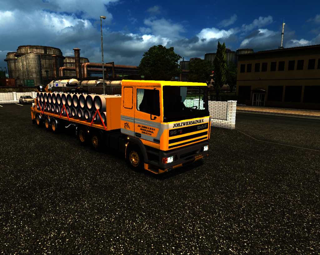 ets2 Daf 95 ATI 6x2 + Trailer Rioolbuizen Joh Zwie - prive skin ets2