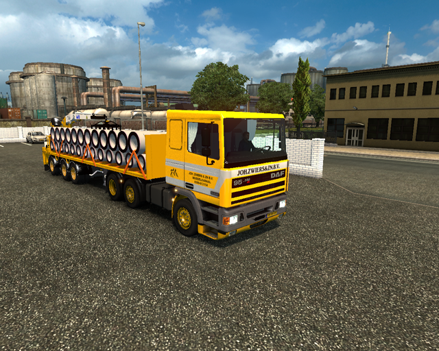 ets2 Daf 95 ATI 6x2 + Trailer Rioolbuizen Joh Zwie prive skin ets2