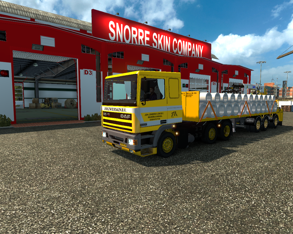 ets2 Daf 95 ATI 6x2 + Trailer Rioolbuizen Joh Zwie - prive skin ets2