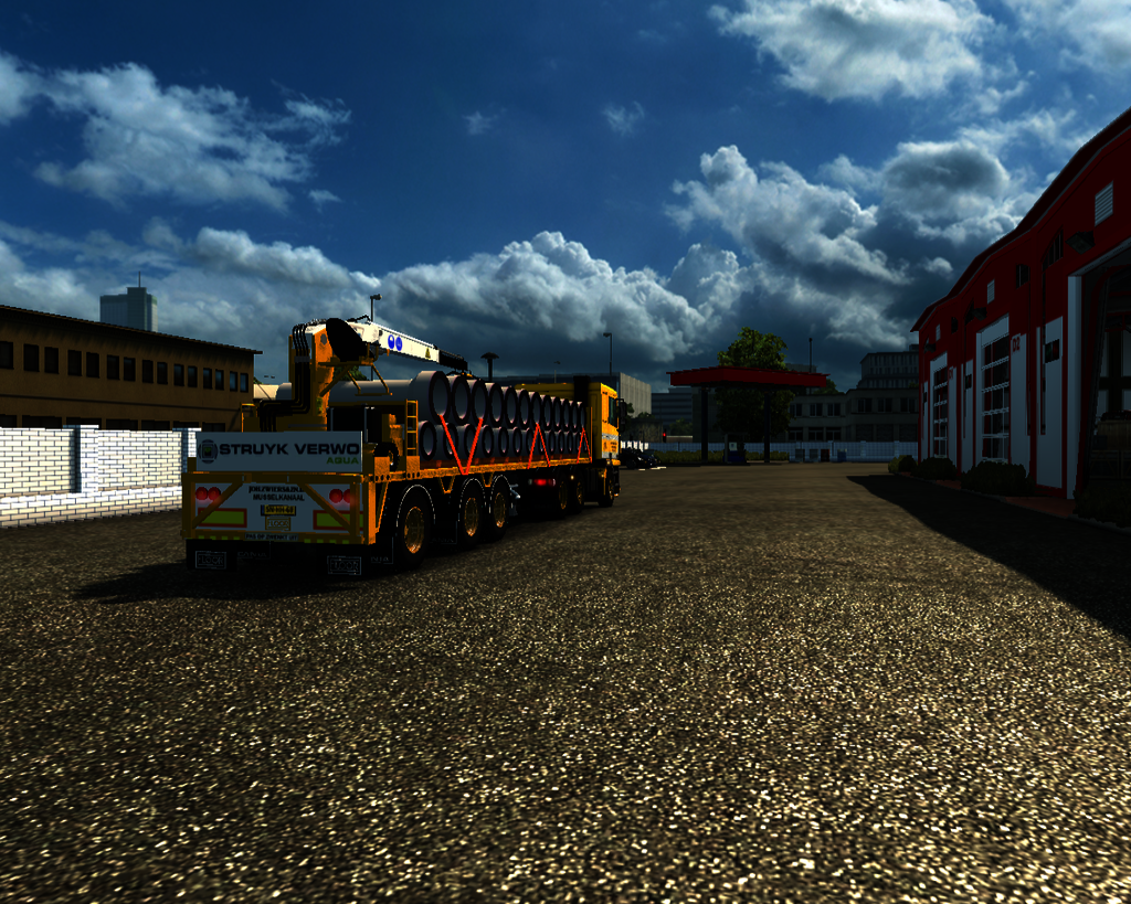 ets2 Daf 95 ATI 6x2 + Trailer Rioolbuizen Joh Zwie - prive skin ets2