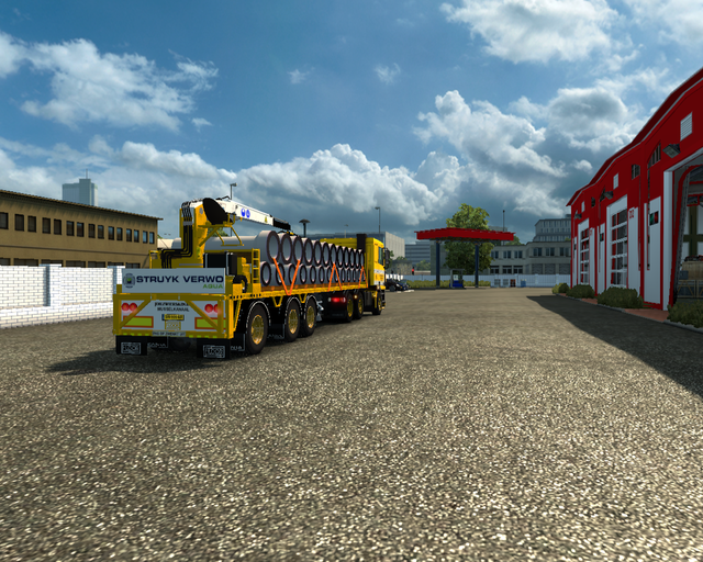 ets2 Daf 95 ATI 6x2 + Trailer Rioolbuizen Joh Zwie prive skin ets2