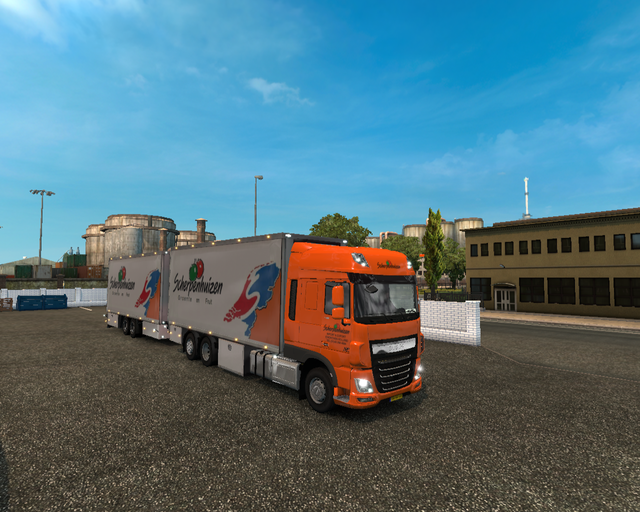 ets2 Daf xf euro6 6x2 BDF + tandem trailer Scherpe prive skin ets2