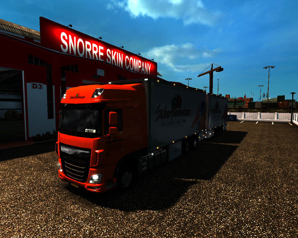 ets2 Daf xf euro6 6x2 BDF + tandem trailer Scherpe - prive skin ets2