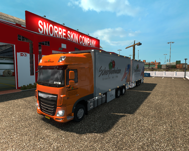 ets2 Daf xf euro6 6x2 BDF + tandem trailer Scherpe prive skin ets2