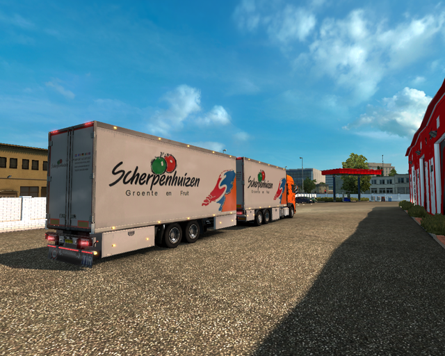 ets2 Daf xf euro6 6x2 BDF + tandem trailer Scherpe prive skin ets2