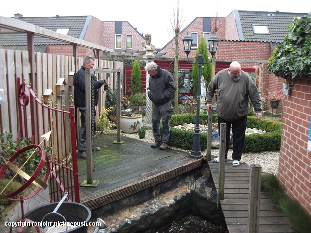 Tuin - Vijver en terras weg 09-02-17 (03) Gazon en de voorbereidingen 09+10+13+14-02-17