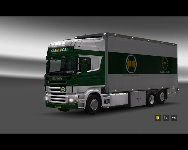 ets2 Scania R Topline 6x2 BDF CargoBoss Maasdijk H prive skin ets2