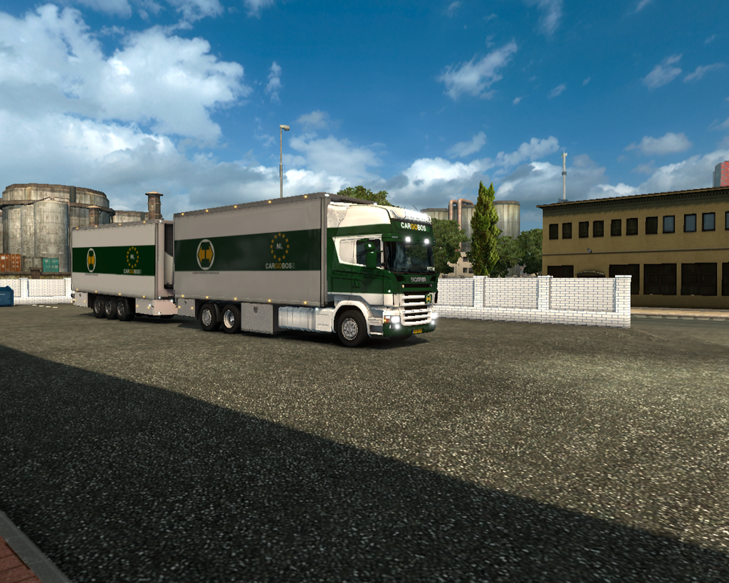 ets2 Scania R Topline 6x2 BDF + Tandem Trailer Car - prive skin ets2