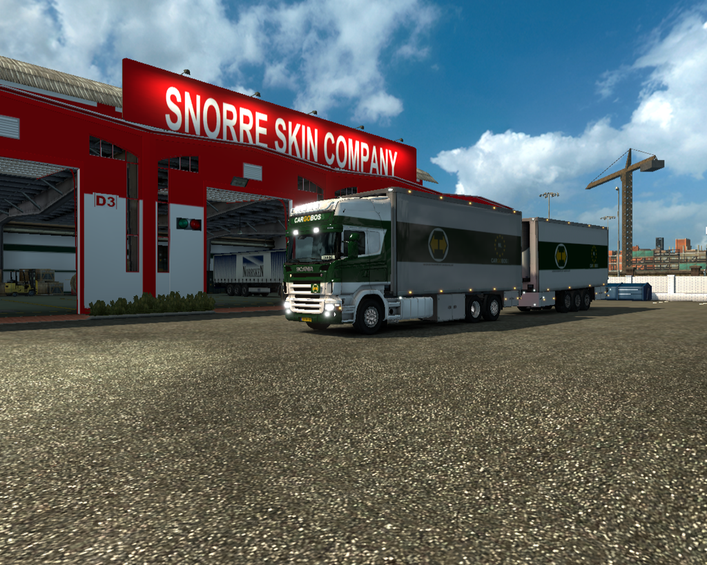 ets2 Scania R Topline 6x2 BDF + Tandem Trailer Car - prive skin ets2