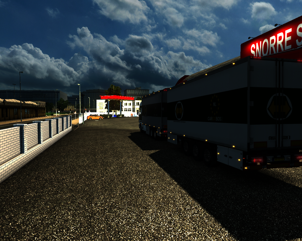 ets2 Scania R Topline 6x2 BDF + Tandem Trailer Car - prive skin ets2