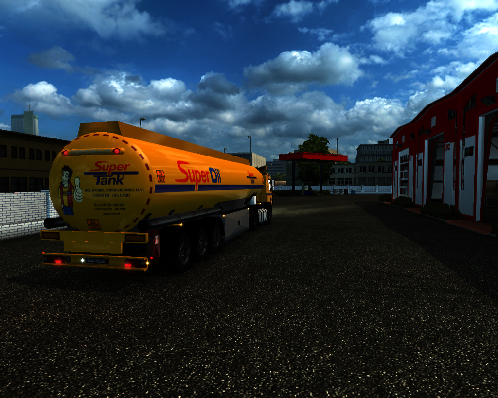 ets2 Daf 85CF 4x2 Lowcan `+ Tank Trailer Super Tan - prive skin ets2