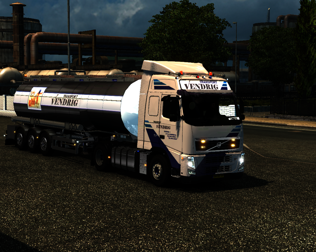 ets2 Volvo Fh 4x2 + Tanktrailer Vendrig Transport  - prive skin ets2