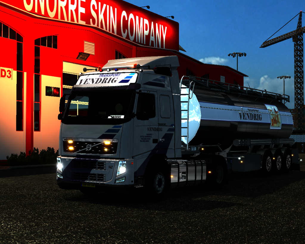 ets2 Volvo Fh 4x2 + Tanktrailer Vendrig Transport  - prive skin ets2