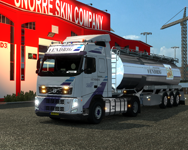 ets2 Volvo Fh 4x2 + Tanktrailer Vendrig Transport  prive skin ets2