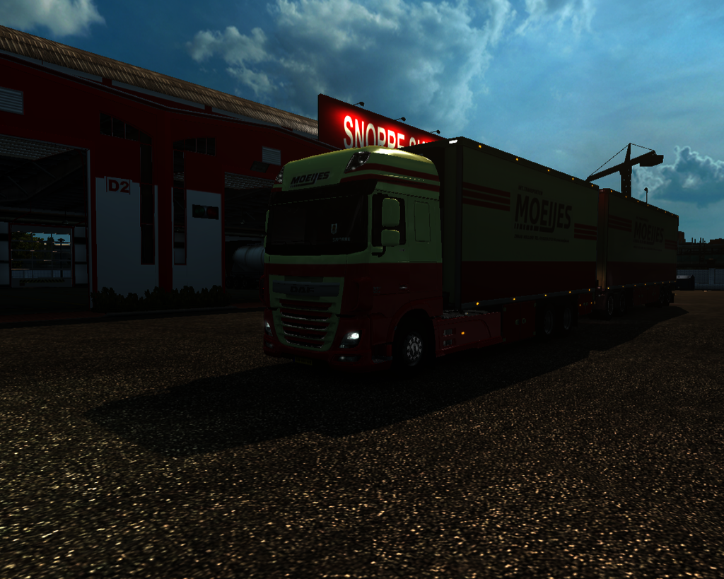 ets2 Daf XF E6 6x4 BDF + Coolliner Tandem Int Tran - prive skin ets2