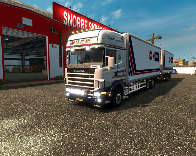 ets2 Scania 164L 6x4 BDF + Tandem S.Versloot / M prive skin ets2