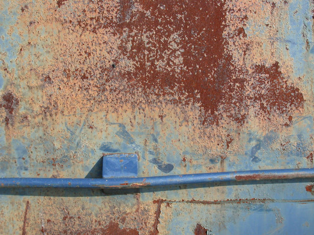 Rusty Blue Dumpster Dumpster Roll Off