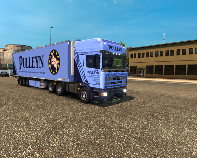 ets2 Daf 95 ATI 6x2 + Koeltrailer Pulleyn transpor prive skin ets2