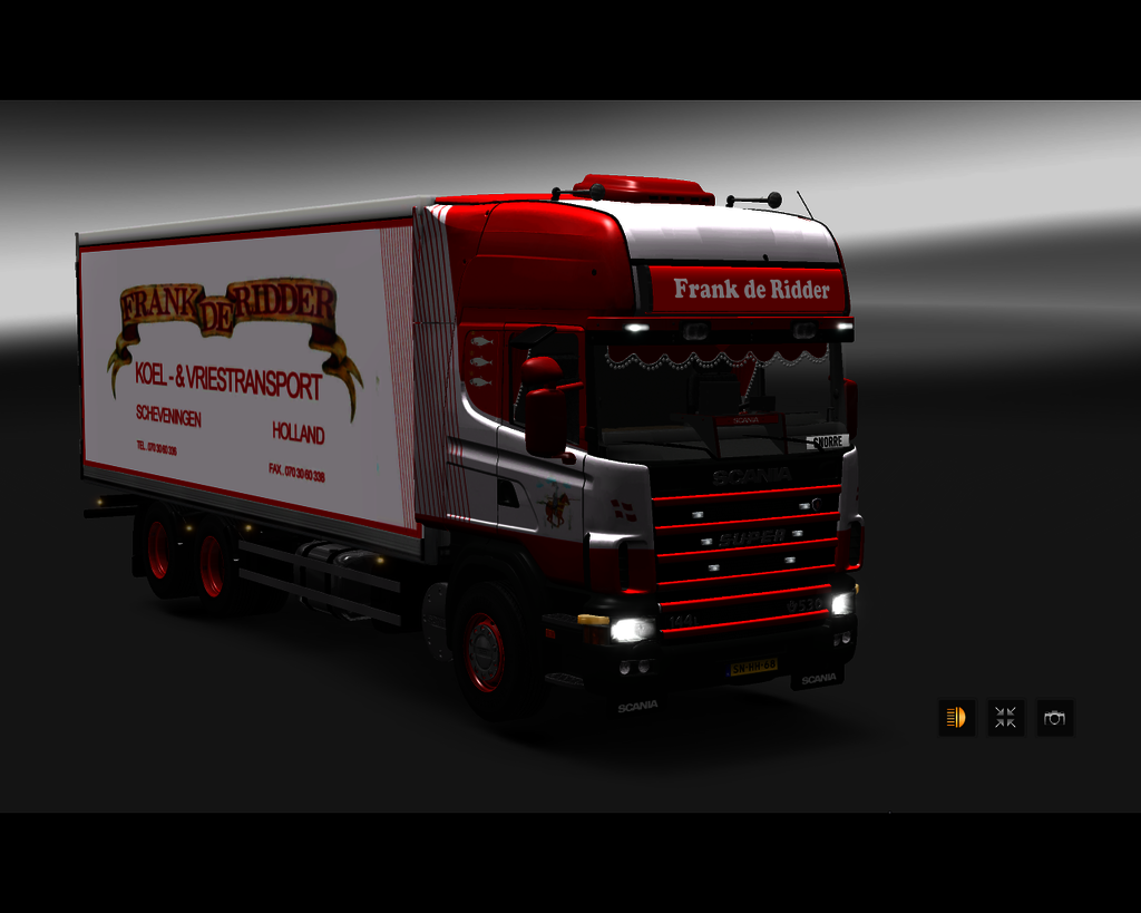 ets2 Scania 144L 6x4 BDF Frank de Ridder Schevenin - prive skin ets2